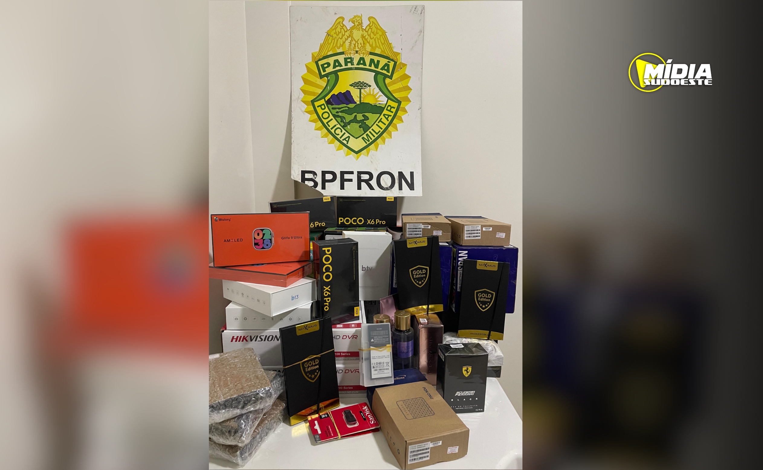 BPFRON apreende mercadorias em Capitão Leônidas Marques