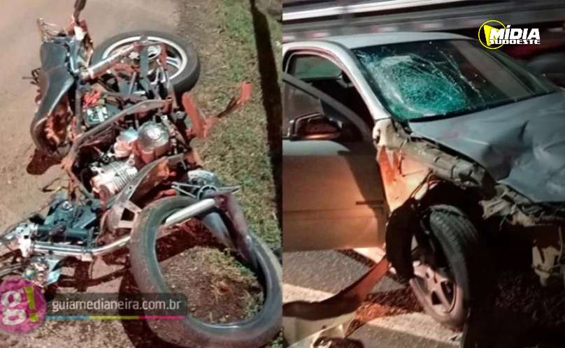 Medianeira: acidente entre carro e moto na BR-277